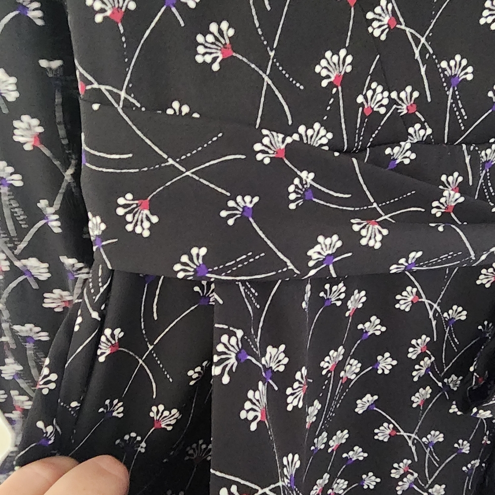 Maison Jules v-neck black dandelion spark floral crop wide leg pant jump… - Picture 5 of 14